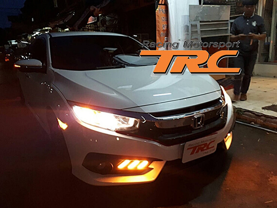 ฝาครอบสปอร์ตไลท์ CIVIC 2016 #01 Day Light Style Mustang แสงสีขาว